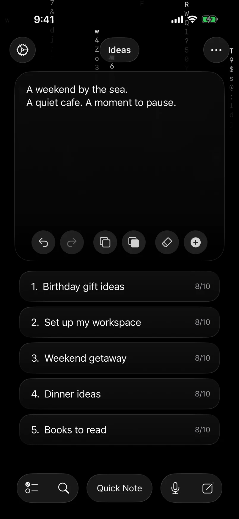 Quick Note and saved notes in Flowen