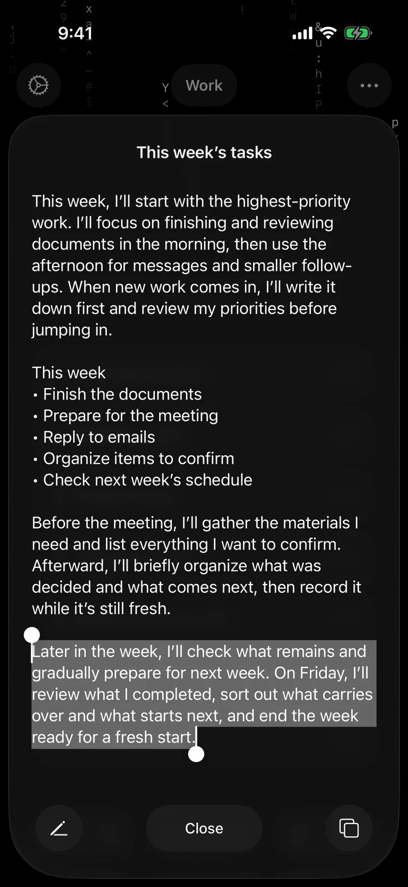 Open note